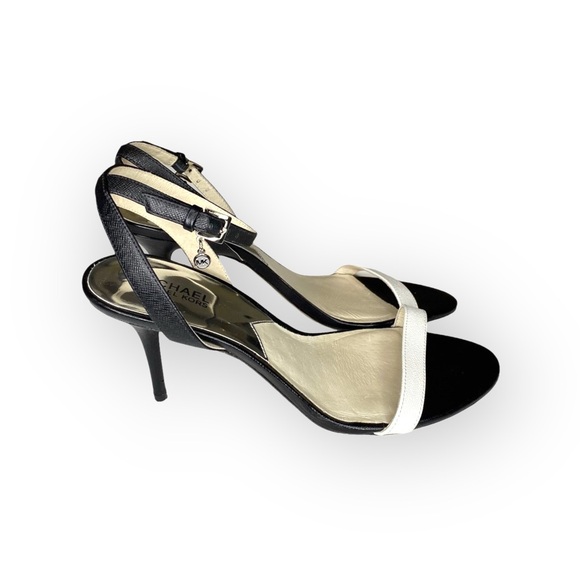 Michael Kors ᪥ Bridget Saffiano Leather Stiletto Heel Ankle Strap Sandal ᪥ 10M - Picture 3 of 17